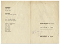John F. Kennedy Signed Program for the Graduation Ceremonies at University of Illinois in 1957, Where He Gave the Commencement Address -- With University Archives COA